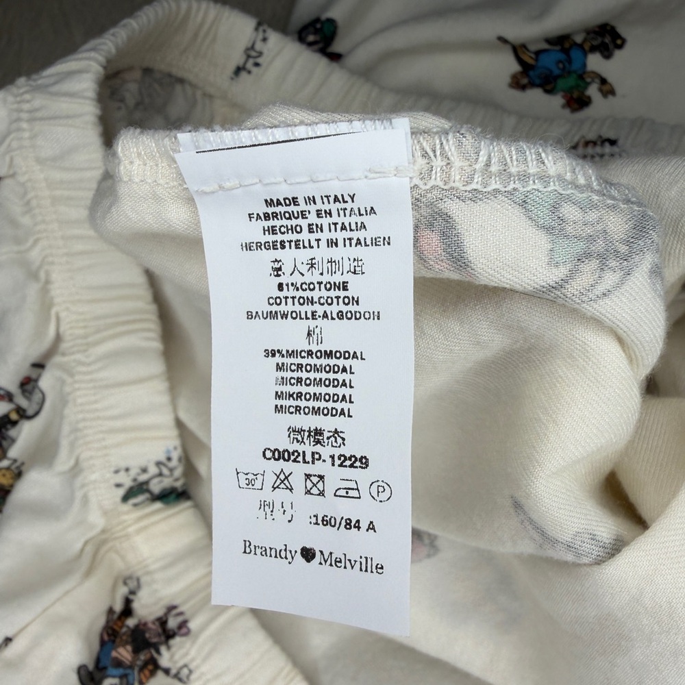 Brandy Melville Cartoon Animal Print Pajama Lounge Pants One Size - Picture 5 of 5